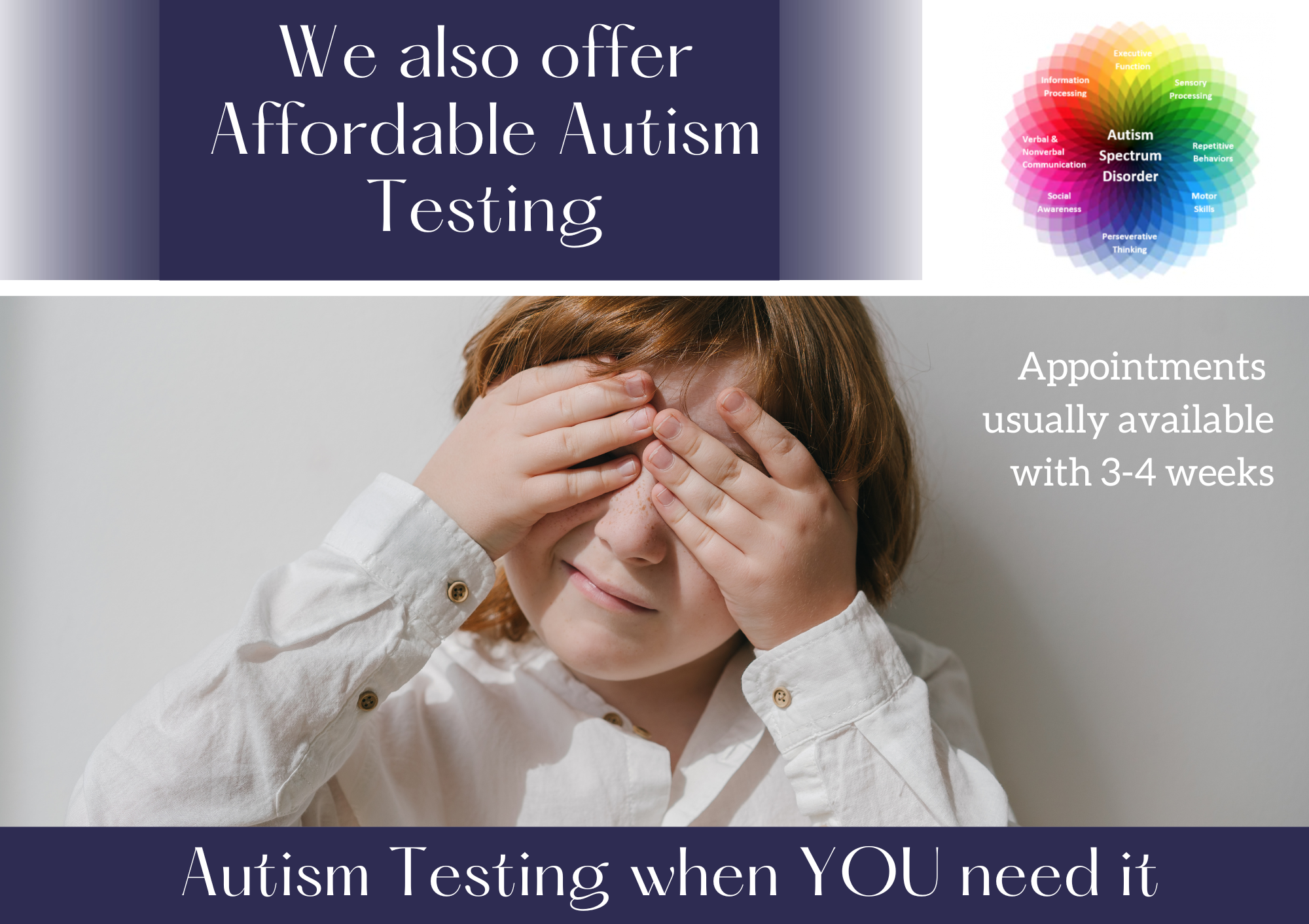 Autism Testing in Utah with no waitlist. Affordable autism evaluations.